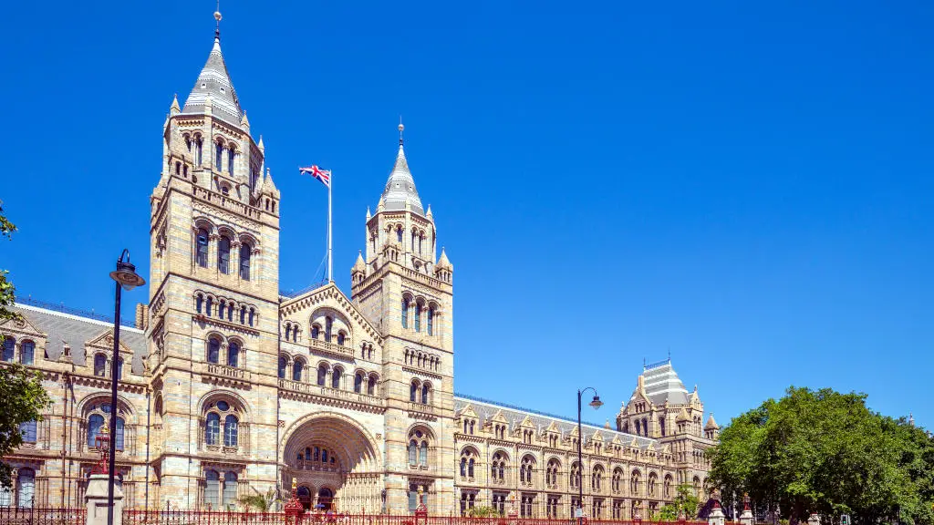 Facade view of Natural History Museum in London